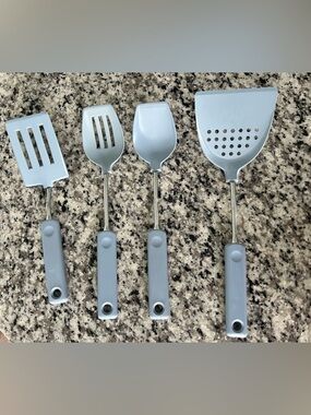 EKCO 4-Piece Light Blue Kitchen Utensil Set with Comfortable Handles